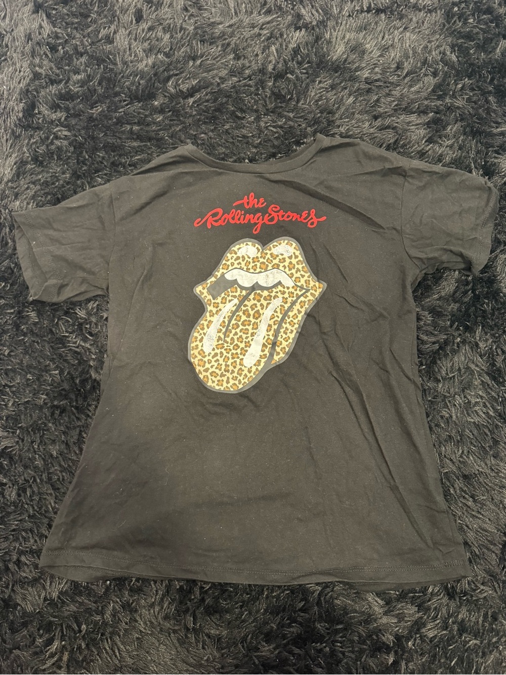 Bravado Black Tee with Leopard Tongue Graphic